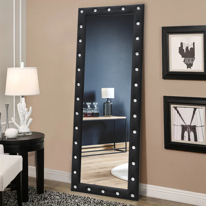 House of Hampton® Pinero Viviano Crystal Tufted Glam Full Length Mirror